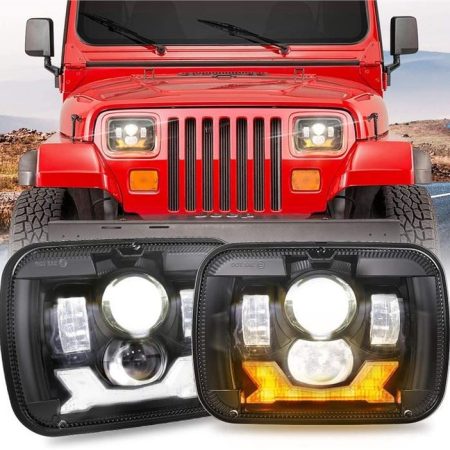 1987-1995 Jeep YJ Led Headlights 5x7 Projector Headlights Jeep Wrangler Square Headlights