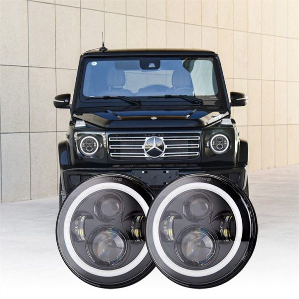 7 tommers runde Mercedes G klasse frontlykter Halo Mercedes Benz G klasse led frontlykter erstatning