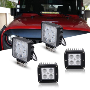 E-Mark 16w LED Arbeidslys spot / flood Beam Square Work Lamp For Off-Road For Jeep
