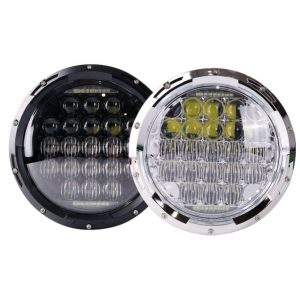 For Hummer / for Royal Enfield LED-hodelykt med høy lavstråle DRL for motorsykkel 7 tommers rund lyskaster