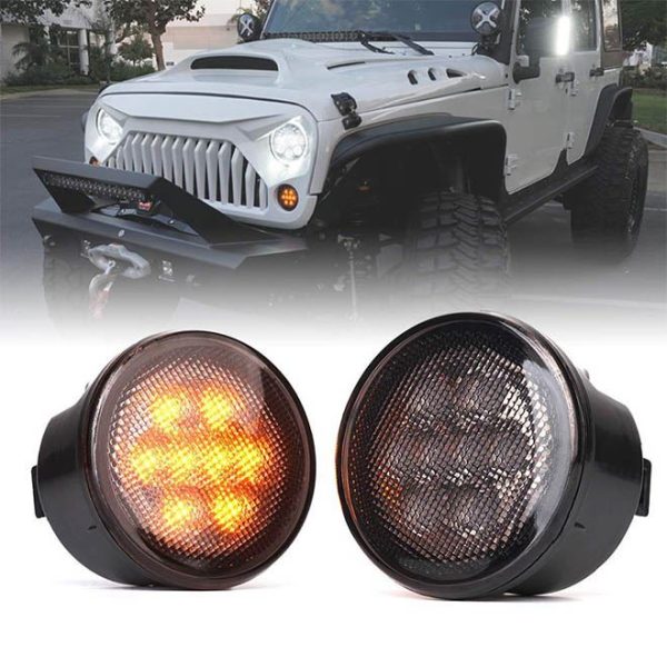 Morsun bilbelysningssystem LED frontgrill svingsignal for 2007-2016 Wrangler Jk Tj