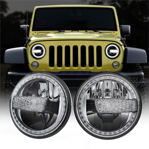 Morsun Motorsykler LED Frontlykter Projektor Med Hvit DRL For 2007-2017 Jeep Wrangler JK DOT Emark Godkjent