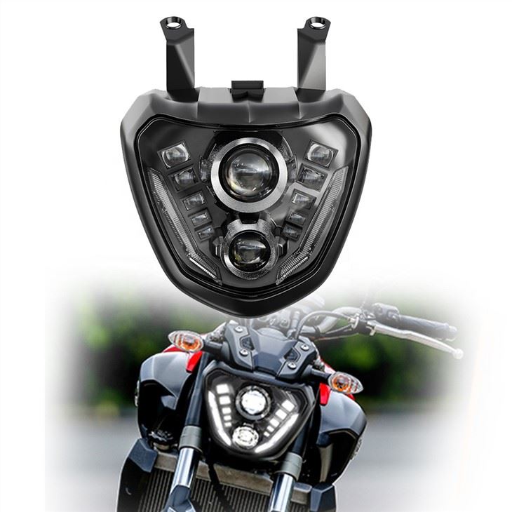 MorSun Motorsykkel LED-frontlykt For Yamaha MT 07 FZ 07 MT07 MT-07 FZ-07 2014 pluss DRL Lights Projektor