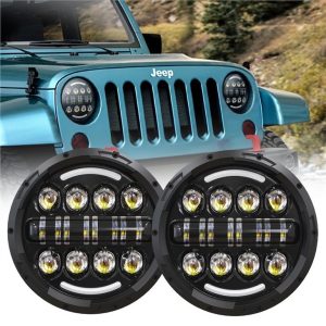 Forseglet stråle frontlykter 7inch for 07-17 Jeep Wrangler Hi-Lo Beam H4 12V 24V hodelykt med halo